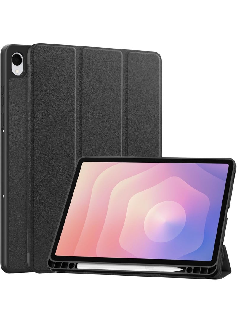 VKL Tablet Case for Samsung Galaxy Tab S11 11 inch 2025 (SM-X730/SM-X736B), Tri-Fold PU Leather Case with Auto Wake/Sleep, Soft TPU Back Cover Built-in Pen Holder (Black) - Image 1