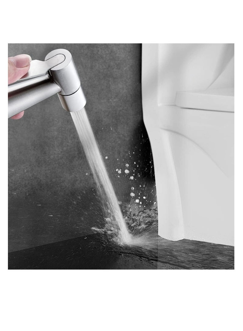 ECVV Stainless Steel Handheld Bidet Sprayer for Toilet Cloth Bathroom Diaper Sprayer Self Cleaning Shattaf Set with adjustable water Pressure Control - Image 2