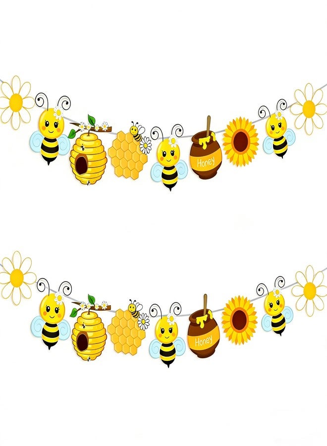 WAWEOOP Bee Themed Birthday Decorations,Honey Bee Festival with Daisy Sign Banners,for Bulletin Board Baby Shower 1st Birthday Party Decor Supplies - Image 2