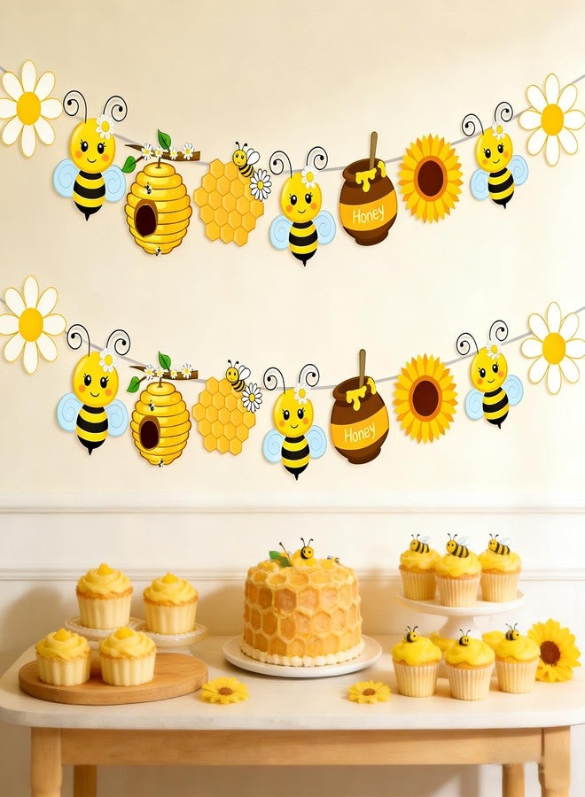 WAWEOOP Bee Themed Birthday Decorations,Honey Bee Festival with Daisy Sign Banners,for Bulletin Board Baby Shower 1st Birthday Party Decor Supplies - Image 3