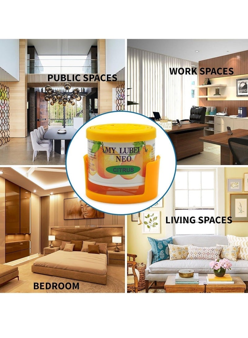 MY LUBEI NEO Citrus Air Freshener for Car, Home & Office, Long Lasting Orange Fragrance, Solid Gel Freshener, Odor Control, Dashboard & Cup Holder Freshener for Bedroom, Living Room, Workspace & Public Spaces - Image 3
