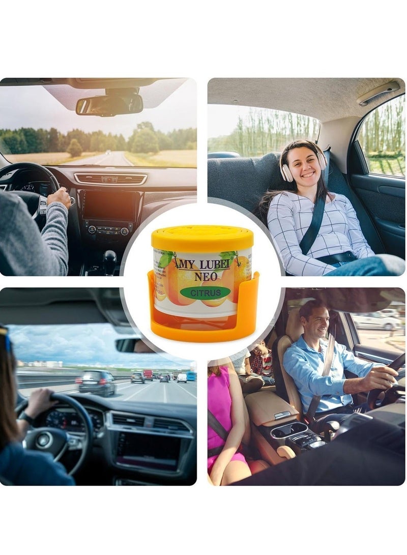 MY LUBEI NEO Citrus Air Freshener for Car, Home & Office, Long Lasting Orange Fragrance, Solid Gel Freshener, Odor Control, Dashboard & Cup Holder Freshener for Bedroom, Living Room, Workspace & Public Spaces - Image 2