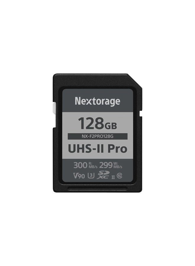 Nextorage 128GB SDXC UHS-II V90 Japanese Brand pSLC Max. Write Speed 299MB/s Max. Read Speed 300MB/s 4K Recording NX-F2PRO128G SD Card Memory for Camera - Image 1