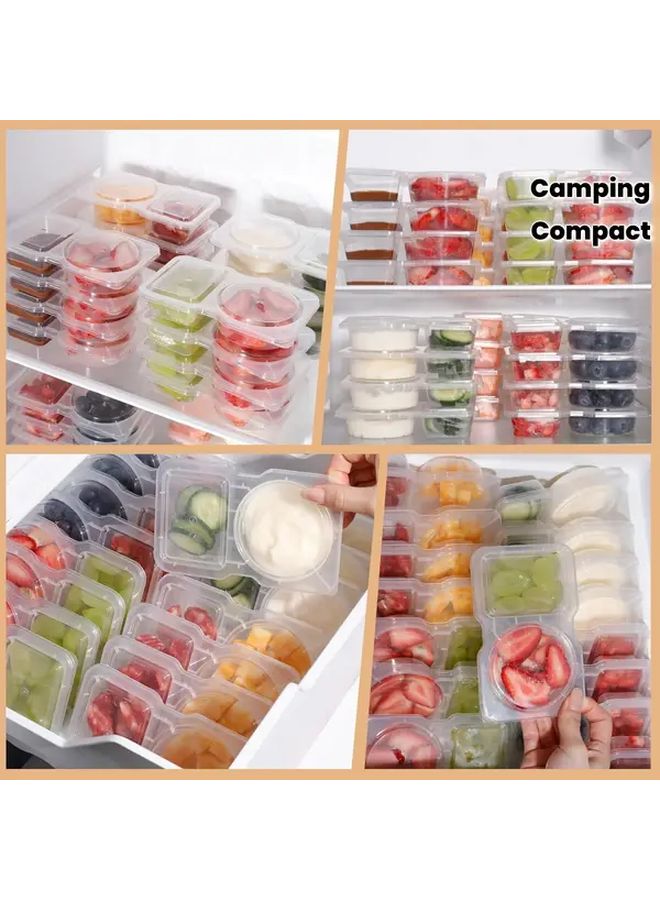 5pcs 2 Compartment Snack Box BPA Free Leak Proof Stackable Containers for Meal Prep Office Travel Camping - Image 2