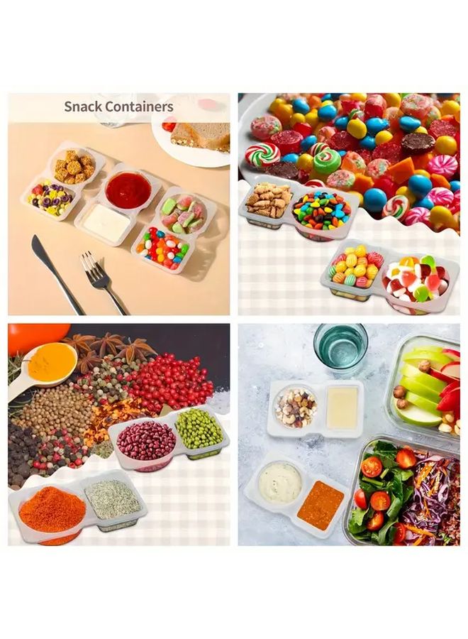 5pcs 2 Compartment Snack Box BPA Free Leak Proof Stackable Containers for Meal Prep Office Travel Camping - Image 4