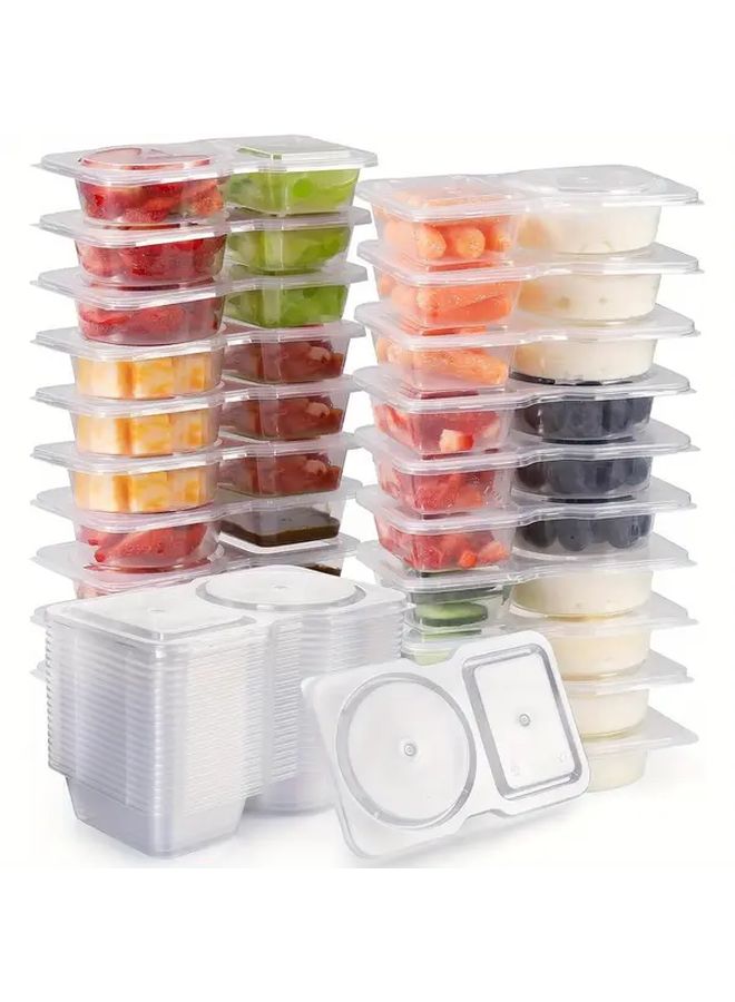 5pcs 2 Compartment Snack Box BPA Free Leak Proof Stackable Containers for Meal Prep Office Travel Camping - Image 1
