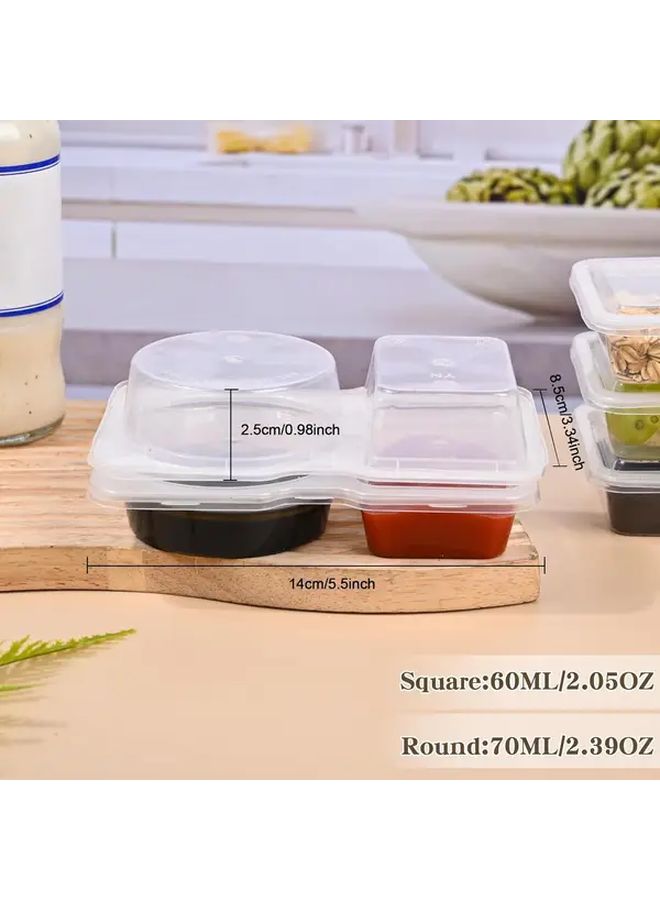 5pcs 2 Compartment Snack Box BPA Free Leak Proof Stackable Containers for Meal Prep Office Travel Camping - Image 3