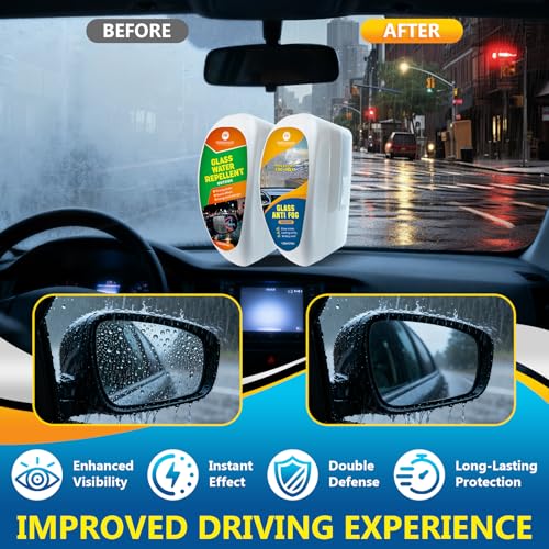 PRAZISCHUTZ Car Water Repellent & Anti-Fog for Windshield – Advanced Hydrophobic Coating, Clear Vision, Long-Lasting Protection, Easy Apply for Cars, Trucks, SUVs - Image 3