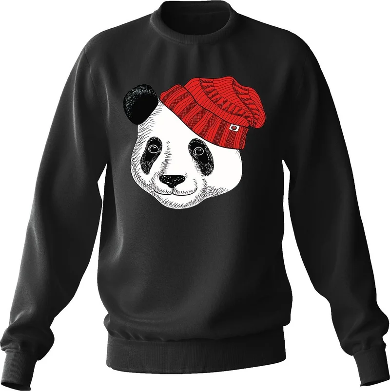 ادا بيبيك تشوكوك Ada Baby Kid Oversize Hat Panda Printed Kids Sweatshirt