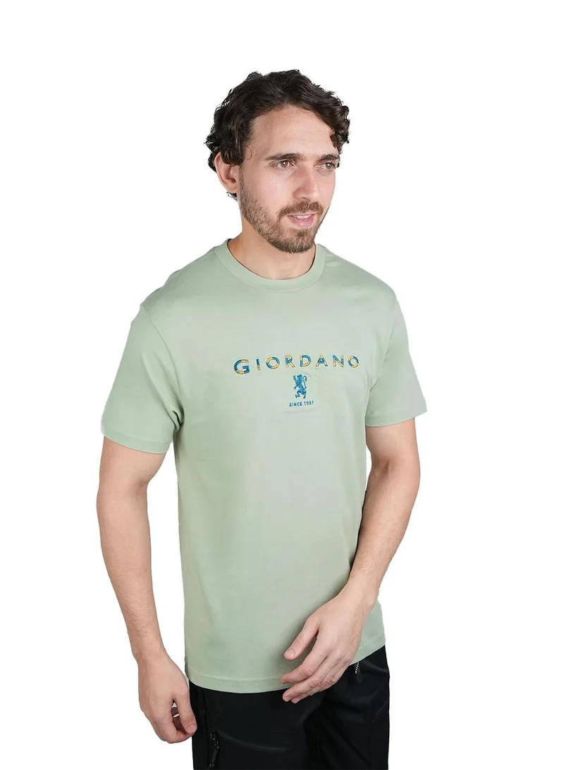 Men's Cotton Signature Print Slim Fit Tee