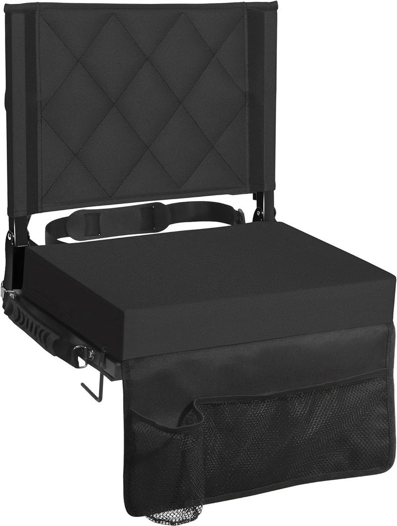 Sheenive Stadium Seats for Bleachers with Back Support, Bleacher Seats with Backs and Cushion Wide, Padded Portable Folding Comfort Stadium Chair with Shoulder Strap, Perfect for Sports Events - Image 1
