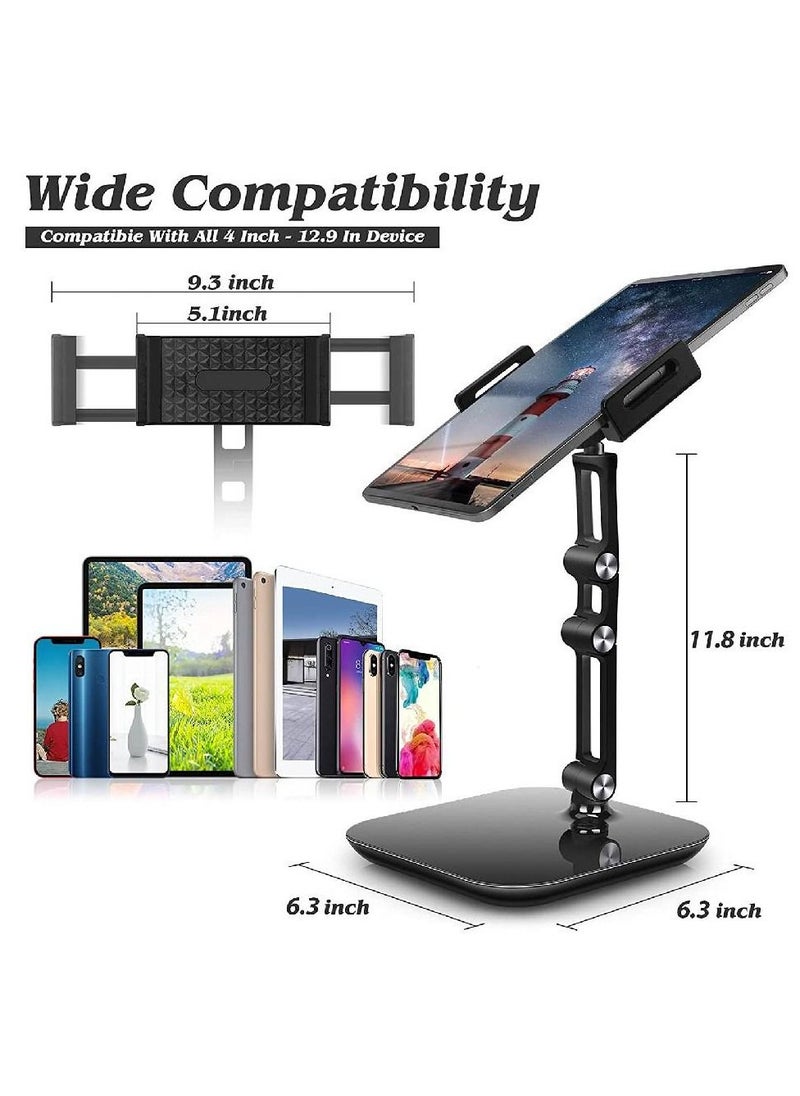 GENNEXT Tablet Stand Holder, Height & Angle Adjustable, Aluminum 360 Degree Rotating Tablet Mount Desktop Tablet Stand for 4'' - 12.9'' Screen Devices  - Image 2