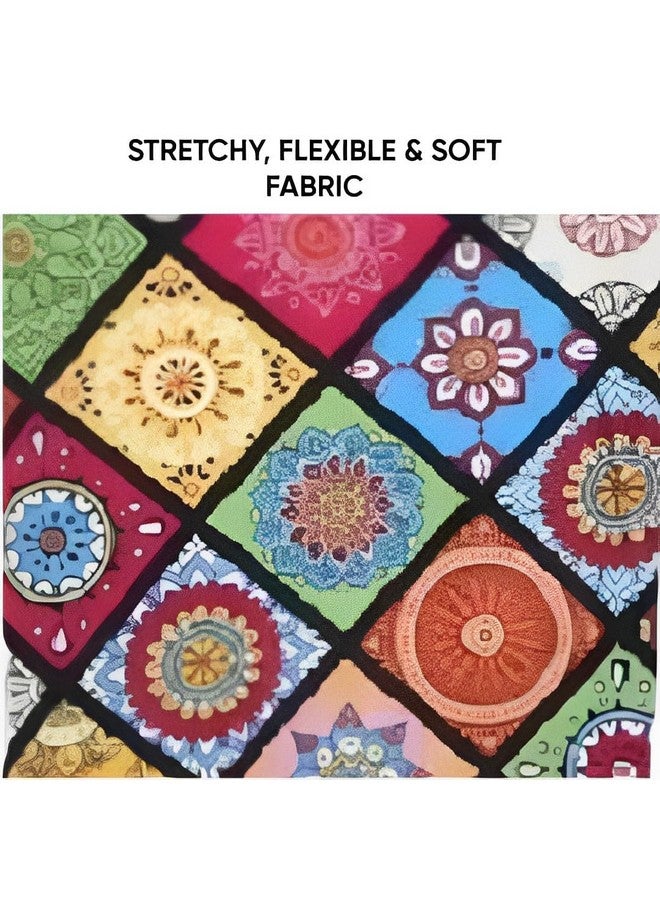 Harbell Home Harbell Home Pack of 4 Elastic Stretchable Polyester Printed Universal Chair Cover Case Protector Removable Washable Short Dining Chair Cover, Seat Slipcovers, Multicolor  - Image 5