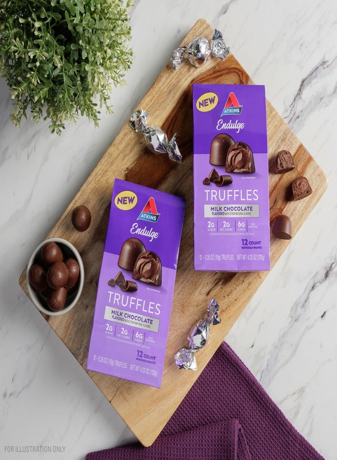 Atkins Endulge Milk Chocolate Truffles, Low Sugar, Low Carb, Keto Friendly, 6 pack (12 Truffles each Pack) - Image 5