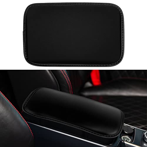 Amiss Auto Center Console Pad, PU Leather Car Armrest Seat Box Cover Protector, Universal Waterproof Non Slip Soft Center Console Armrest Pad for Most Vehicle, SUV, Truck, Car (Black) - Image 1