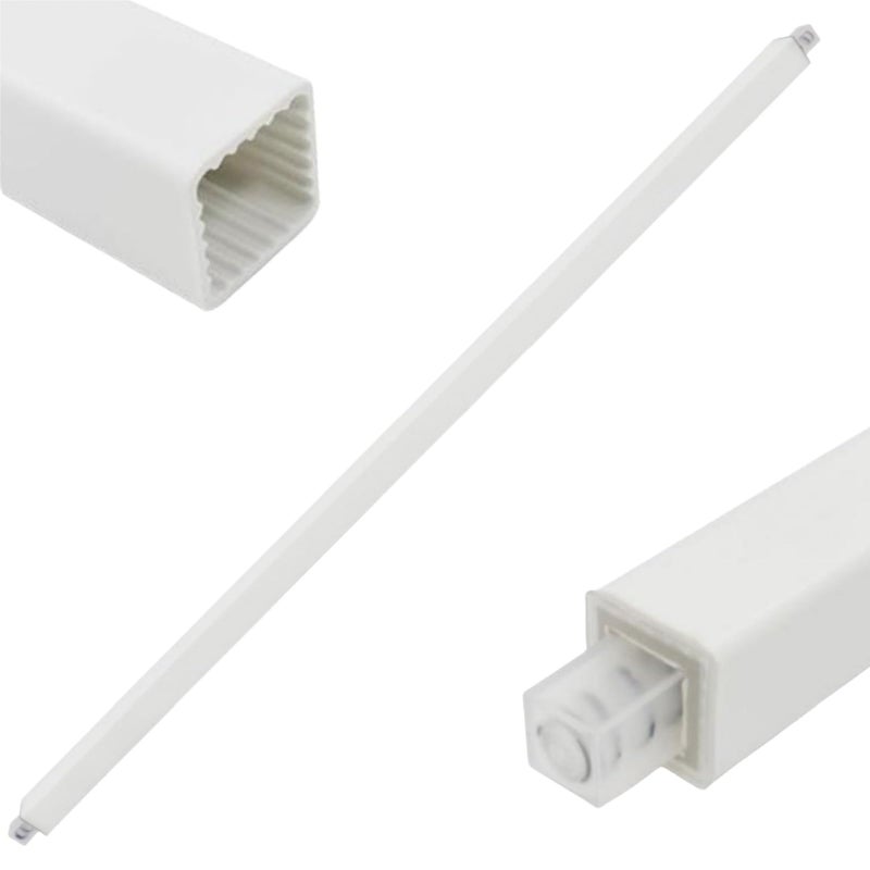 IWIWE 24 Inch Towel Bar Replacement Rod for Ceramic Holder Spring Loaded Adjustable Square Plastic Towel Rod for Bathroom and Kitchen Porcelain Holders White Reliable Plastic
