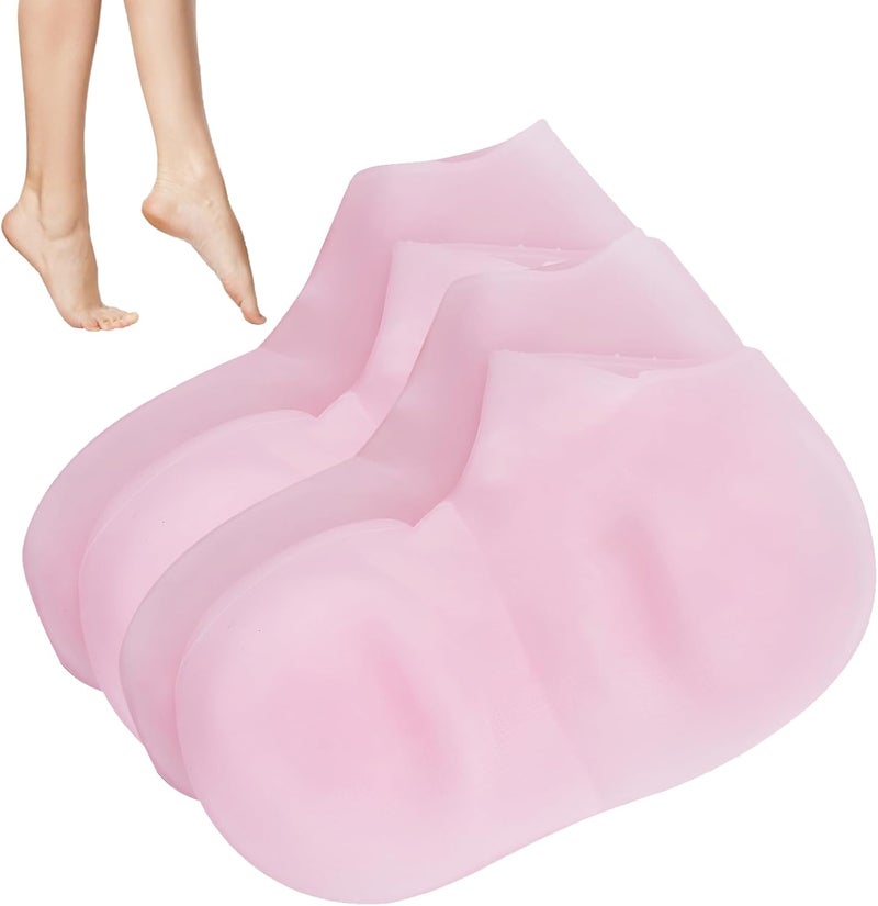 2 Pairs Moisturizing Socks Overnight Lotion Socks for Dry Feet Silicone Gel Cotton Moisture Enhancing Socks Spa Socks for Cracked Heel Repair Cosmetic Moisturizing Socks for Women L3941