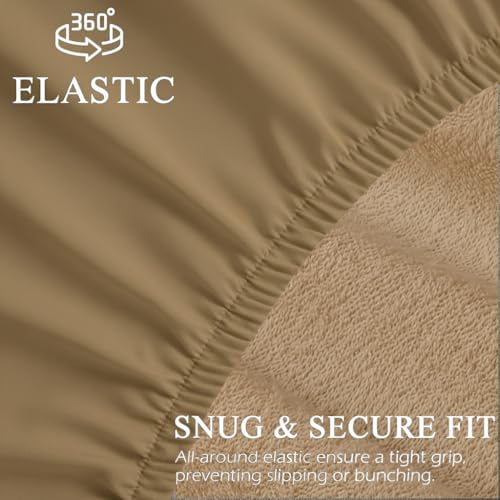 Trance Cotton Feel Terry Ultra Soft Waterproof Mattress Protector | Breathable - Hypoallergenic Mattresses Cover (75x66 inch | 6.25x5.5 feet, Brown - Pack of 1) - Image 4
