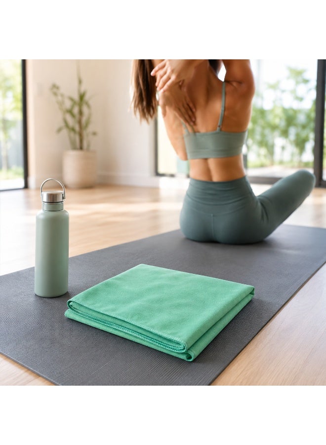 Quick Dry Microfiber Sports Towel 120 x 50 cm Lightweight Gym Towel With Strong Water Absorption Fast Drying Nano Fabric For Gym Travel Sports And Home (Green) - Image 2