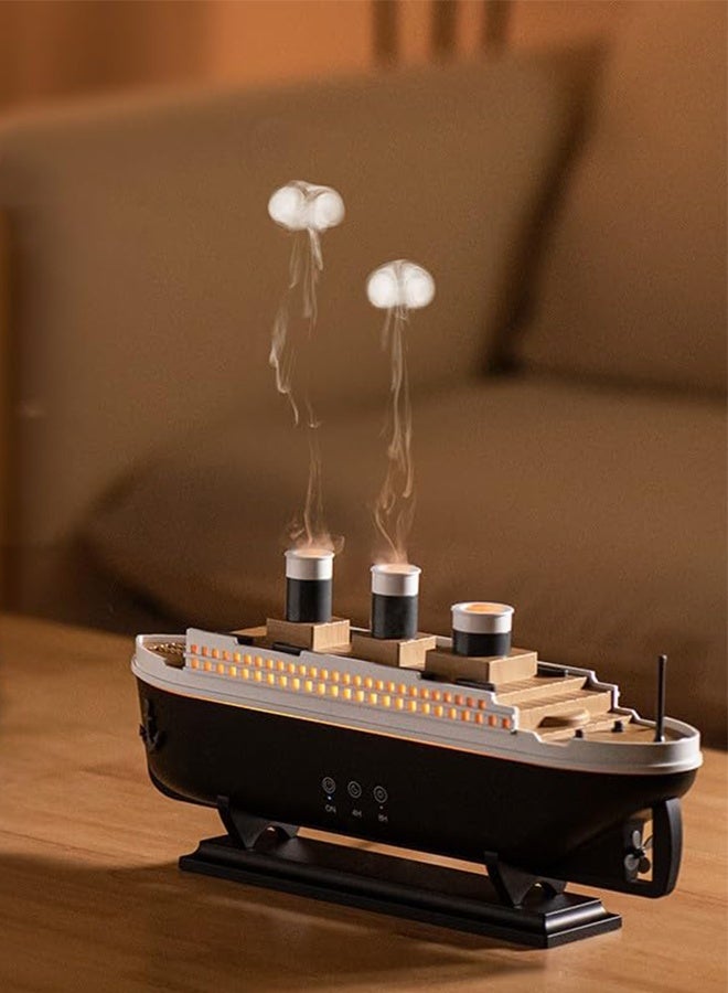 XiuWoo Ship Dynamic Essential Oil Diffuser, Aroma Diffuser for Home,Office,Jellyfish Mist Aromatherapy Humidifier,7 Change Colors Lights,2 Spray Modes,4H&8H Timer Setting Auto Shut-Off 250ml - Image 1