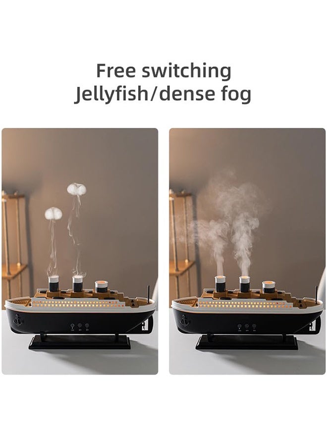 XiuWoo Ship Dynamic Essential Oil Diffuser, Aroma Diffuser for Home,Office,Jellyfish Mist Aromatherapy Humidifier,7 Change Colors Lights,2 Spray Modes,4H&8H Timer Setting Auto Shut-Off 250ml - Image 5