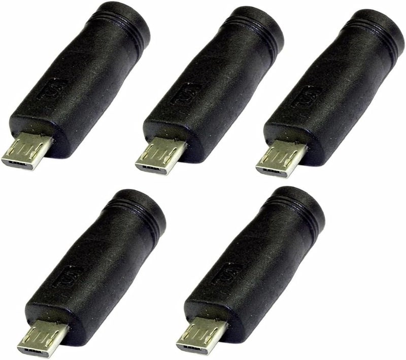 TOP-MAX DC Power Connector Adapter Barrel Jack 5.5 x 2.1 mm Female to Micro USB Male for Laptop PC Pack of 5 - Image 1