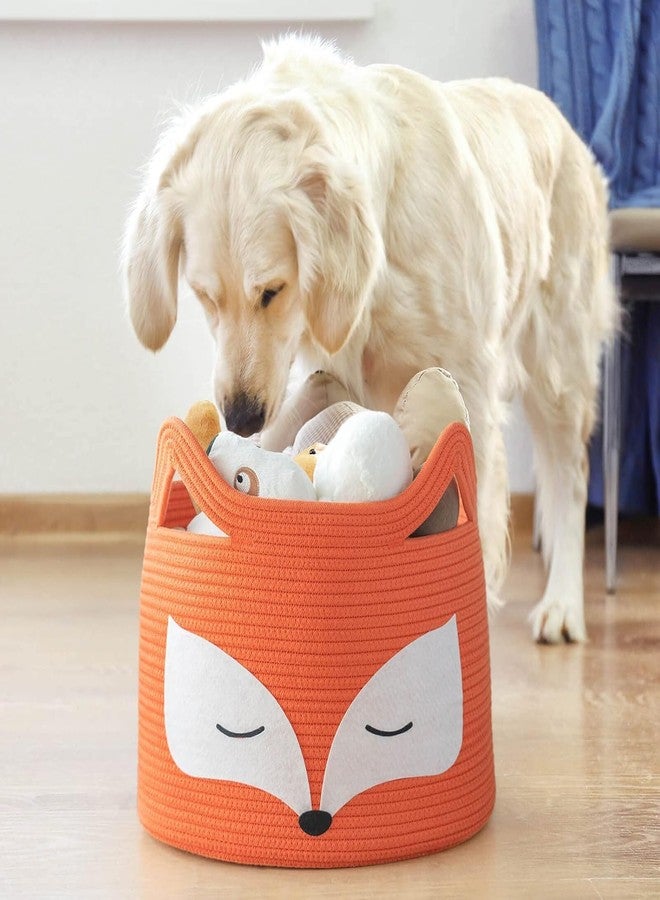 ALBY® Decor Basket, Nursery Basket for Baby Clothes, Toys, Laundry, Blanket, Cute Animal Storage Box, Large Woven Gift for Kids, Baby Showers- (ORANGE, 15.7" W x 11.8" H) - Image 4