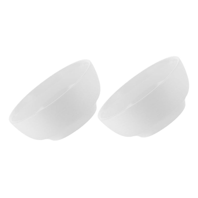 White Ceramic Serving Bowls Set Of 2 Round Bowls For Salad Fruit Soup Kitchen Tableware - Image 2