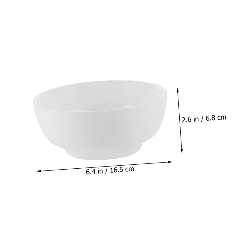 White Ceramic Serving Bowls Set Of 2 Round Bowls For Salad Fruit Soup Kitchen Tableware - Image 3