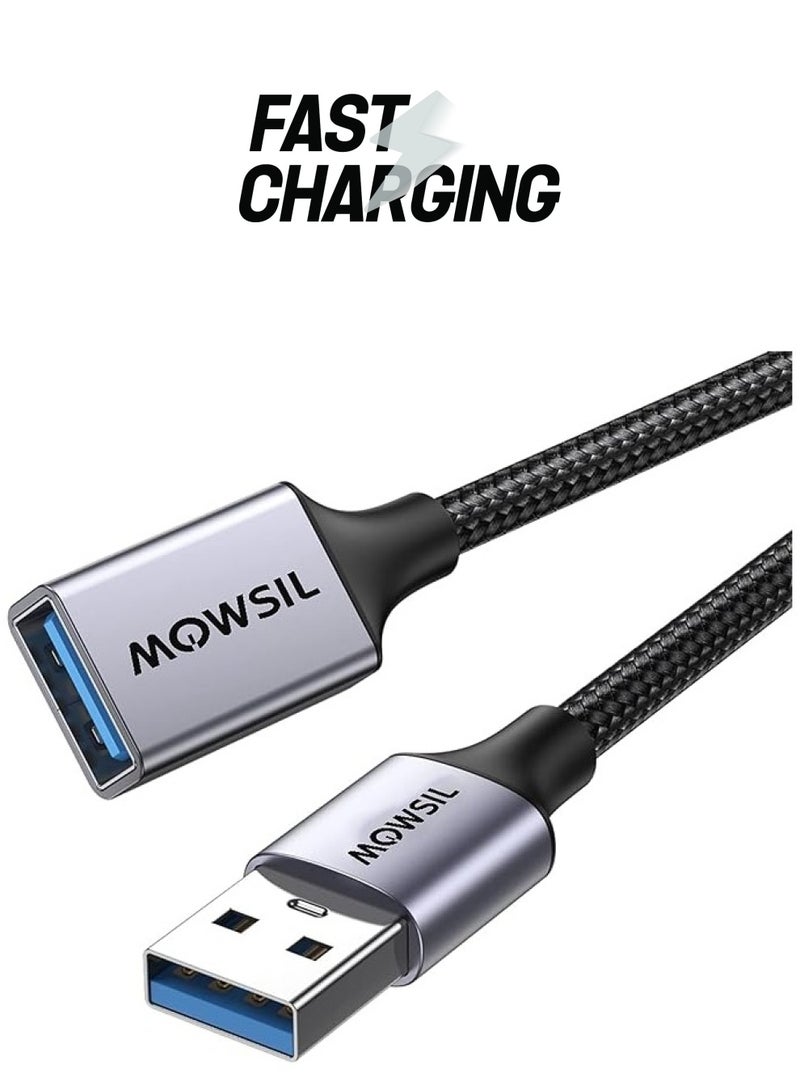 Mowsil USB Extension Cable 3Mtr USB A Male to Female Extension Cord USB 3.0 Extender 5Gbps Data - Image 1
