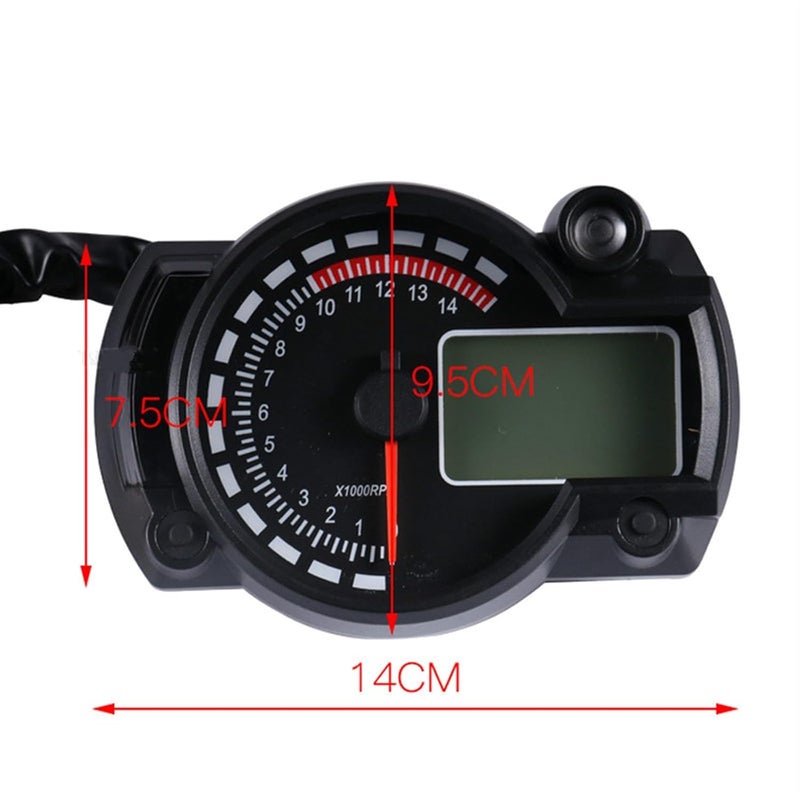 DEMULAX Adjustable LCD Digital Motorcycle Speedometer - Image 2