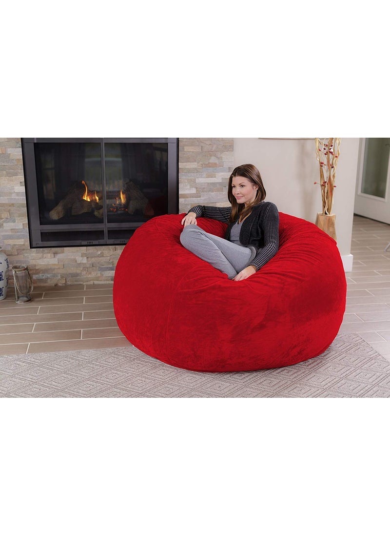 U & I Designs U I Designs Bean Bag Fur Bean Bags XXXL Size Jumbo Bean Bag Premium Long Fur bin Bag Bean Bag Cover Without Beans Red  - Image 3
