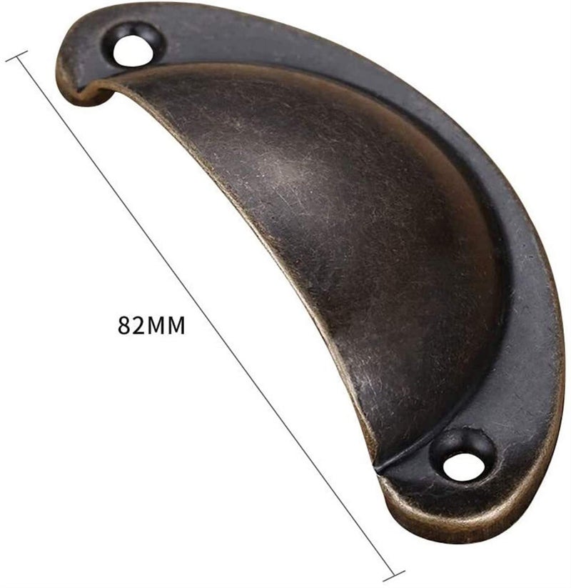 Green Bronze Vintage Cabinet Cup Pull Handles 12 Pcs Drawer Shell Pulls Furniture Knob - Image 3