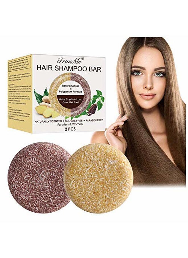 TruuME - Hair Darkening Solid Shampoo Bar, 2Pcs, Helps Stop Hair Loss, Hair Regrowth, Treatment for Men & Women, Unscented, Natural, Paraben Free, Sulfate Free, Damaged, Thin Hair - Image 1