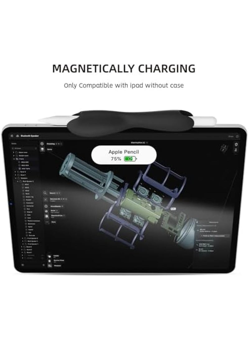 SYOSI Grip for Apple Pencil Pro (1st/2nd Gen, USB-C) – Ergonomic Dual-Head Silicone Sleeve, Supports Magnetic Charging & Double Tap, Enhances Comfort for Writing & Drawing (Black) - Image 4