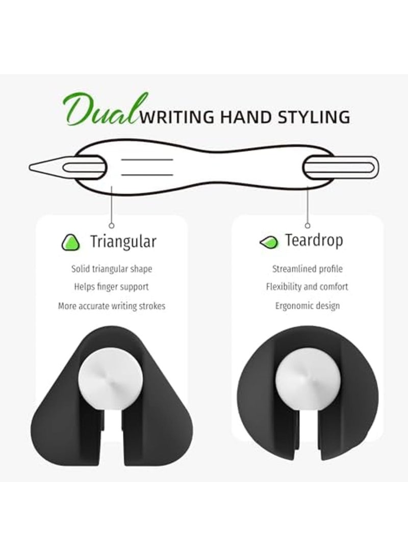 SYOSI Grip for Apple Pencil Pro (1st/2nd Gen, USB-C) – Ergonomic Dual-Head Silicone Sleeve, Supports Magnetic Charging & Double Tap, Enhances Comfort for Writing & Drawing (Black) - Image 3