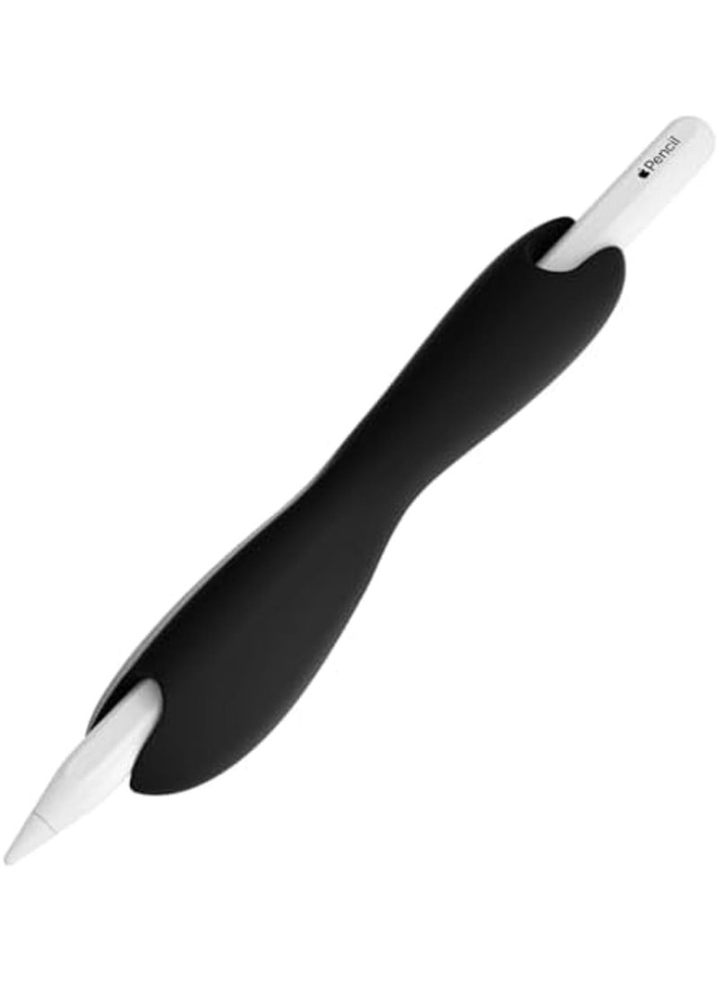 SYOSI Grip for Apple Pencil Pro (1st/2nd Gen, USB-C) – Ergonomic Dual-Head Silicone Sleeve, Supports Magnetic Charging & Double Tap, Enhances Comfort for Writing & Drawing (Black) - Image 1