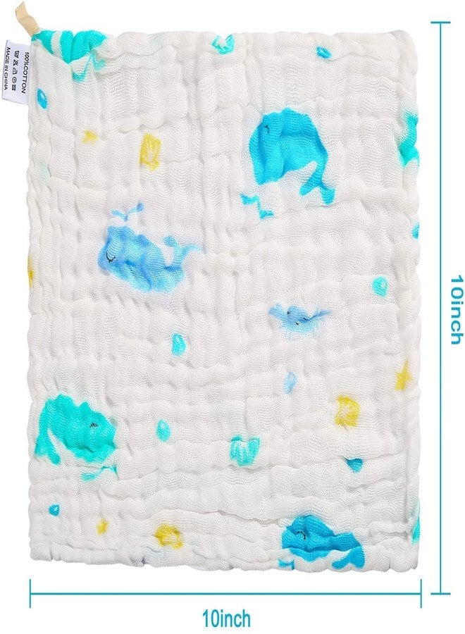 Fashtastic Muslin Cotton Face Towels for Newborn Baby Extra Soft Hankies Reusable Napkins for Infants Toddlers (White, 200 GSM) (6) - Image 3
