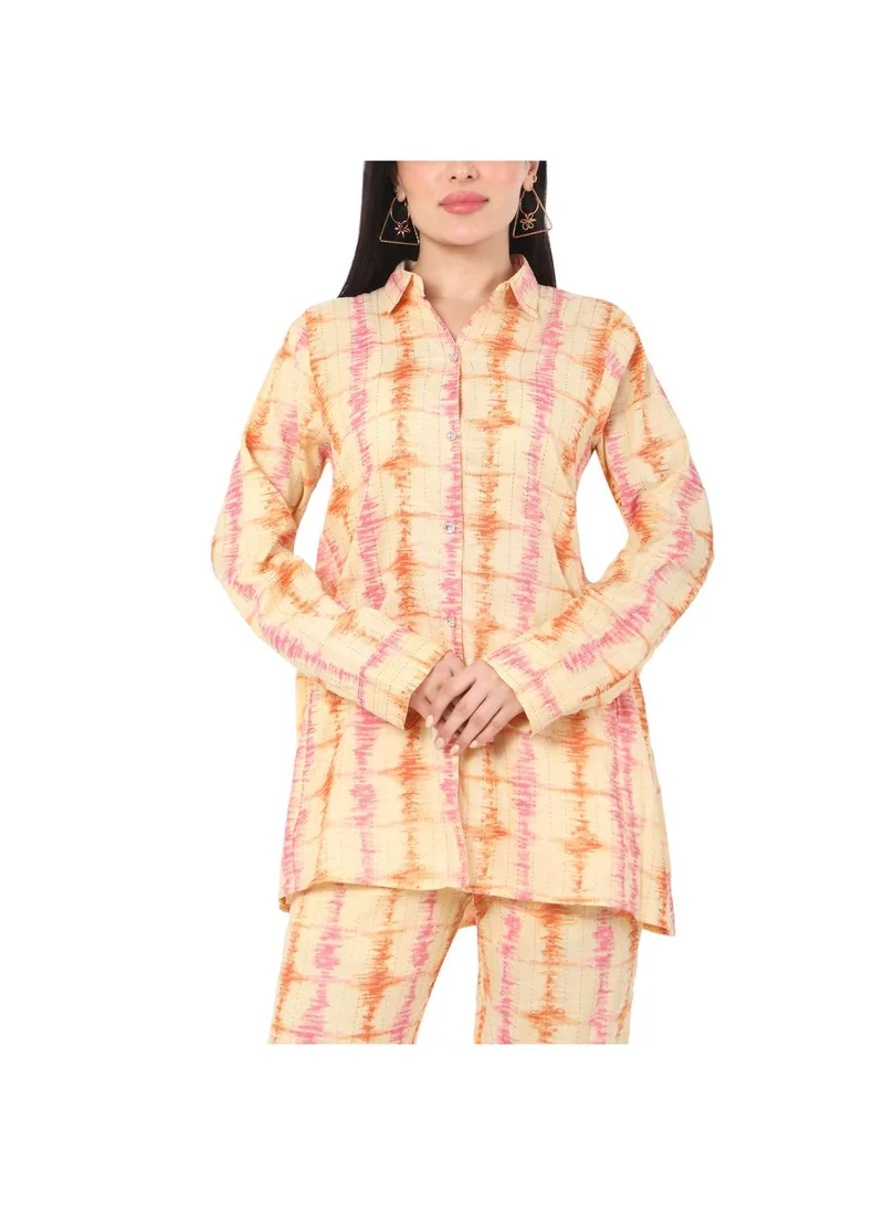 هانا آند سارا PRINTED VISCOSE FORMAL ELEGANT CO-ORD SET FOR WOMENS