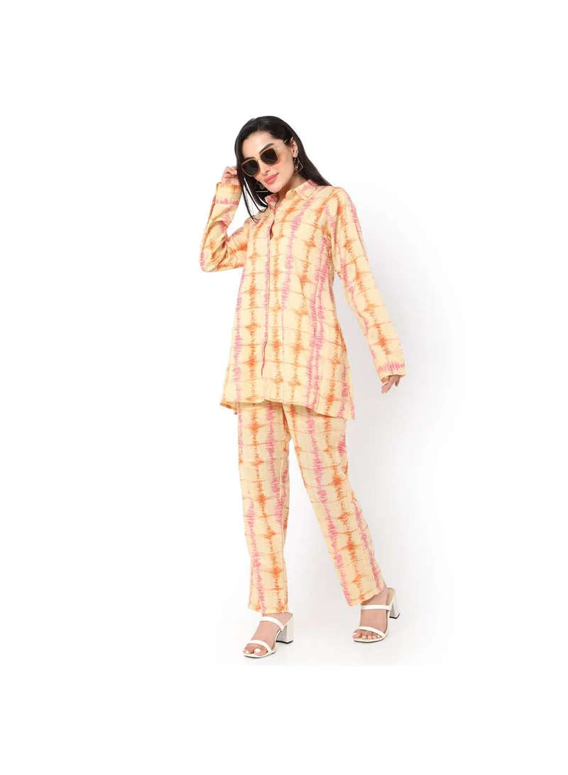 هانا آند سارا PRINTED VISCOSE FORMAL ELEGANT CO-ORD SET FOR WOMENS