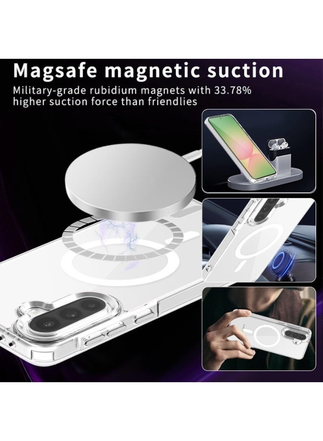 ACLIX Clear Magnetic Case for Samsung Galaxy A37 and Samsung Galaxy A57, Compatible with MagSafe, Plating Luxury Cover, Clear Soft TPU Shockproof Protective Phone Case - Image 4