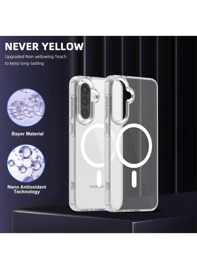 ACLIX Clear Magnetic Case for Samsung Galaxy A37 and Samsung Galaxy A57, Compatible with MagSafe, Plating Luxury Cover, Clear Soft TPU Shockproof Protective Phone Case - Image 3