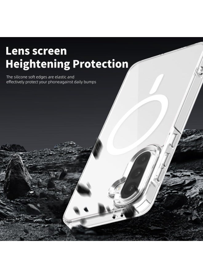 ACLIX Clear Magnetic Case for Samsung Galaxy A37 and Samsung Galaxy A57, Compatible with MagSafe, Plating Luxury Cover, Clear Soft TPU Shockproof Protective Phone Case - Image 5