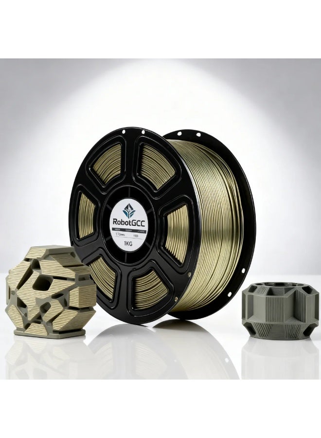 robotgcc PLA Silk Bronze 1.75mm 3D Printer Filament 1KG | Metallic Bronze PLA Filament with Silk Gloss Finish | High Precision Dimensional Accuracy | Smooth Extrusion | Low Warp | For FDM 3D Printers, Cosplay, Decorative Models, Engineering Prototypes - Image 1