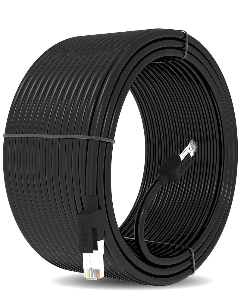 FEDUS 3 Meter Heavy Duty Outdoor Cat6 Cable Weatherproof/UV Resistant 10000mbps Ethernet Cable Suitable for Direct Burial Installations Ethernet Patch LAN Cable,Internet cable Network Cord Black - Image 1
