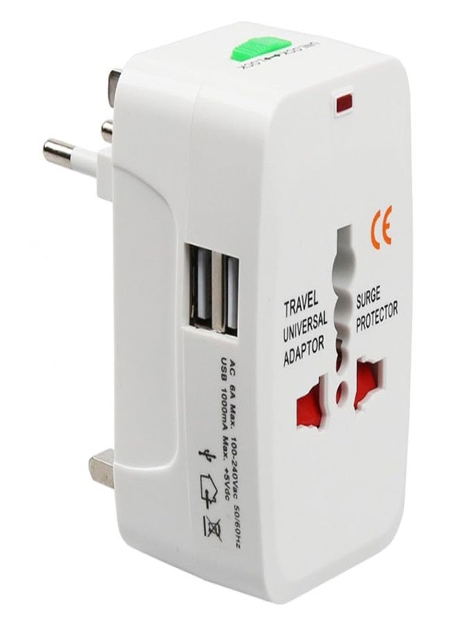 Geek Lab All in One Universal Power Adapter with Dual USB Port. Worldwide Travel Adaptor with Surge Protector. - Image 1