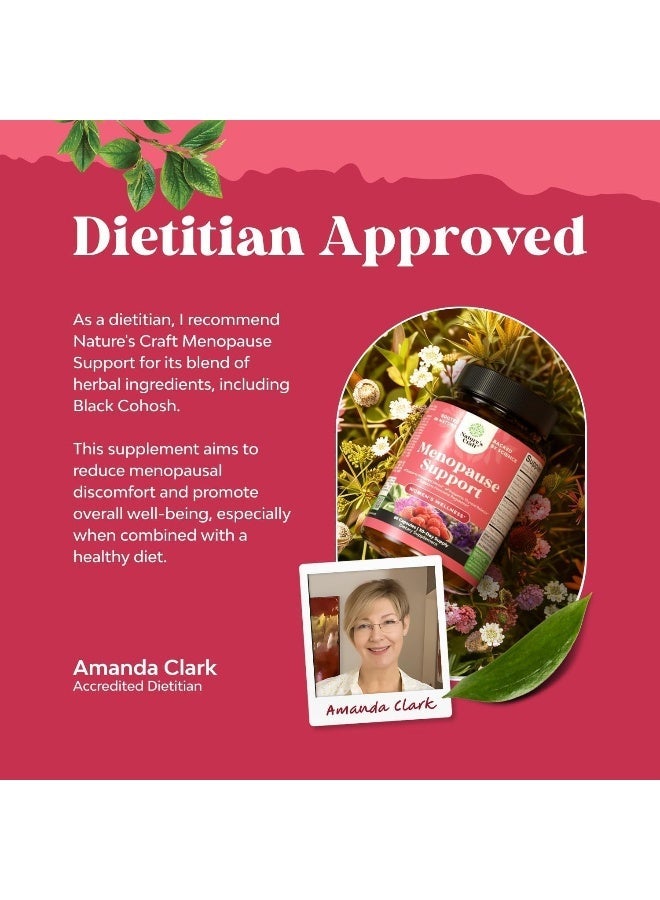 Natures Craft Menopause Supplements for Women – Hormonal Balance, Night Sweats & Hot Flash Relief – Black Cohosh, Dong Quai, Resveratrol, Red Clover – Herbal Formula – 60 Capsules – Gluten Free - Image 4