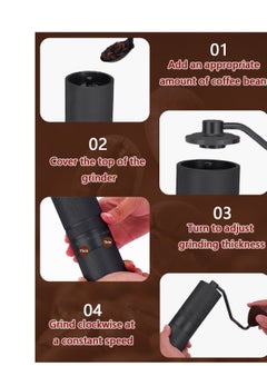CHOIWIN Manual Bean Coffee Grinder, 5-Stars Stainless Steel Tapered Burr And Dual Bearing Positioning, 60-Gear External Adjustable Setting,For V60 Drip Brew, French Press, Espresso  - Image 2
