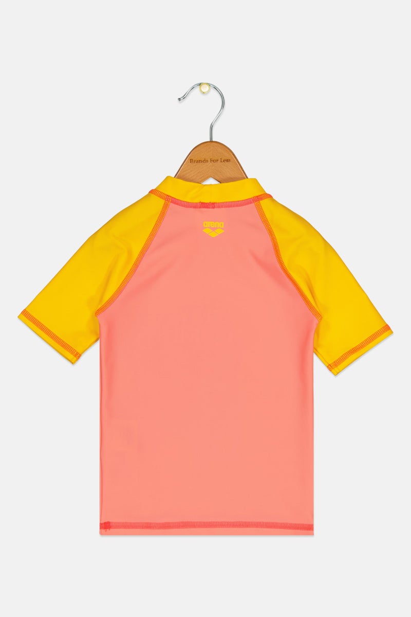 arena Toddlers Girl Graphic Print Short Sleeve Rash Guard, Multicolor - Image 2