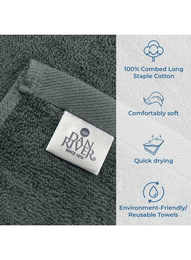 DAN RIVER 100% Ring Spun Cotton Premium Bath Towels, 27x54 inches, Pack of 4, Grey, 550 GSM - Soft, Lightweight, Highly Absorbent Towels for Bathroom, Spa, Gym, Perfect for Daily use - Image 4